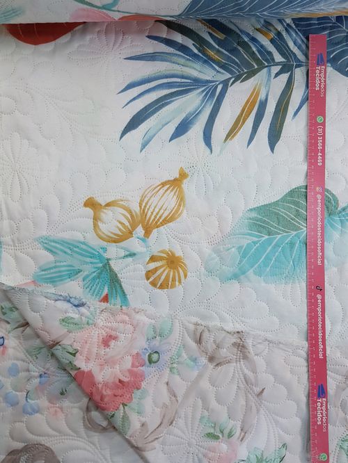Tecido Matelassê Estampado 2,40m largura dupla face
